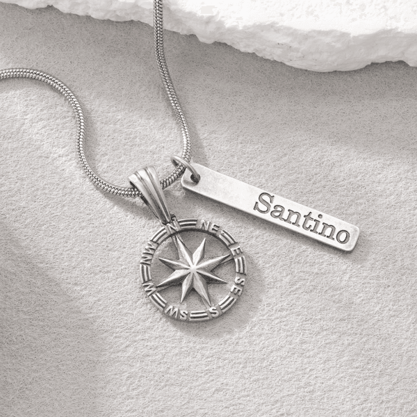 Personalisierte gravierte Name Kompass Halskette Zierliche Schmuck Geburtstag Jahrestag Graduierung Geschenk für Frauen Männer Reisende