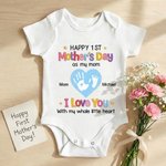 Body personalizzato Happy 1st Mother's Day 100% cotone con nomi Baby Shower Regalo per la festa della mamma per i neonati