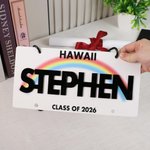 Personalized License Plate Lei with Text and Chain Graduation Lei Daily Use Decoration Accessory Graduation Gift for High School College Graduates