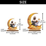 Henkilökohtainen sarjakuvahahmo Moon Star Cloud puinen koriste nimellä Desk Decor Syntymäpäivä Äitienpäivä lahja äidille lapsi