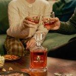 Personalized Lion Cross Man of God Square Whiskey Decanter with Name Birthday Anniversary Gift for Whiskey Lover