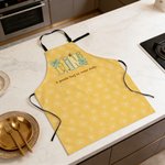 Personalised Multicolor Heart Vegetable Baking Adult Apron with Text and Pockets Daily Cooking Holiday Gift for Mom Grandma