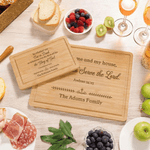 Personalized Bible Verses Cross FSC Charcuterie Bamboo Cutting Board with Name Housewarming Wedding Gift for Family Friends Christian