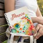 Personalised Watercolor Flower A5 Notebook with Name Daily Use Diary Birthday Gift for Women Friends