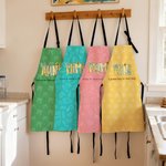 Personalised Multicolor Heart Vegetable Baking Adult Apron with Text and Pockets Daily Cooking Holiday Gift for Mom Grandma
