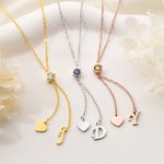 Personalisierte Birthstone Herz Anhänger Halskette zarten Schmuck mit anfänglichen täglichen Verschleiß Geburtstag Geschenk für Mama Freundin