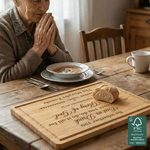 Personalisierte Bibel Verse Kreuz FSC Charcuterie Bambus Schneidebrett mit Namen Housewarming Hochzeit Geschenk für Familie Freunde Christian