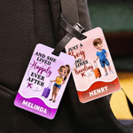 Personlig 3D Cartoon Travel Character Bagagetagg med namn Resetillbehör Födelsedagspresent för familj vänner reseälskare