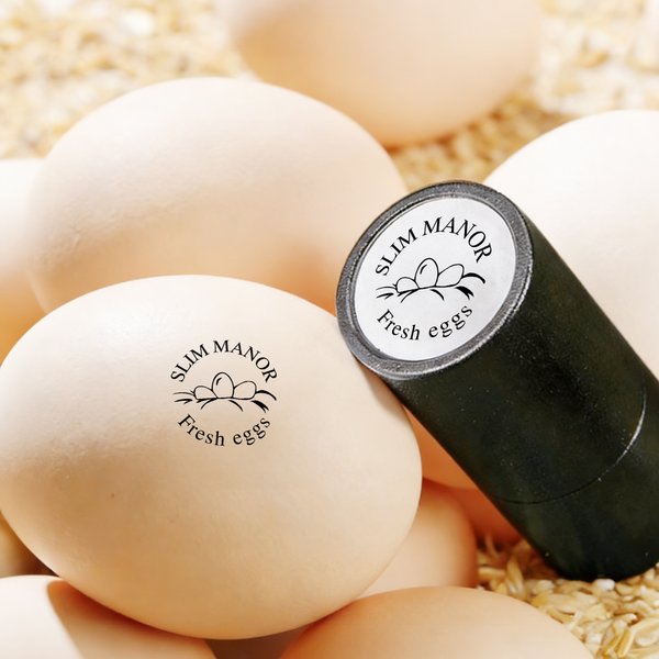 Personalized Egg Silhouette Egg Stamp Carton Stamp with Food Grade Ink and Text Easter Birthday Gift for Family Farmer