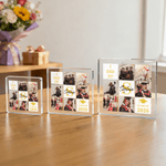 Personalisierte Multi-Color 6 Fotos Quadrat Acryl Plaque mit Namen und Initialen Desktop-Dekor Graduierung Geschenk für Absolvent Freund