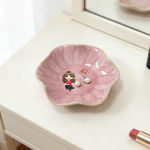 Spersonalizowana postać z kreskówki Kwiat narodzin Ceramiczna zapiekana krawędź Pojemnik na biżuterię z imieniem Dzień Matki Prezent urodzinowy dla kobiet