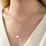 Personalisierte Birthstone Herz Anhänger Halskette zarten Schmuck mit anfänglichen täglichen Verschleiß Geburtstag Geschenk für Mama Freundin