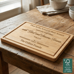 Personalisierte Bibel Verse Kreuz FSC Charcuterie Bambus Schneidebrett mit Namen Housewarming Hochzeit Geschenk für Familie Freunde Christian