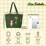 Sac en velours côtelé personnalisé avec fleur de naissance personnage et nom - Accessoire grande capacité - Cadeau d'anniversaire pour les femmes