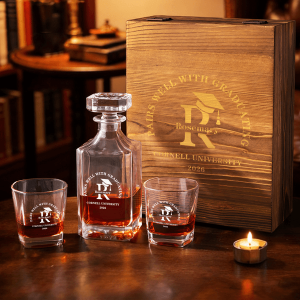 Personalized Graduation Cap Whiskey Decanter with Name and Year Graduation Gift for Graduate Family Whiskey Lover