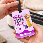 Personlig 3D Cartoon Travel Character Bagagetagg med namn Resetillbehör Födelsedagspresent för familj vänner reseälskare