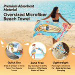 Personalized Cartoon Surfer Character Quick Dry Oversized Beach Towel with Name Summer Vacation Daily Use Birthday Gift for Friends
