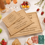Personalisierte Bibel Verse Kreuz FSC Charcuterie Bambus Schneidebrett mit Namen Housewarming Hochzeit Geschenk für Familie Freunde Christian