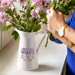 Personlig Retro Floral Title Keramisk blomvas med 1-12 namn Heminredning Födelsedag Mors dag present till mamma mormor kvinna