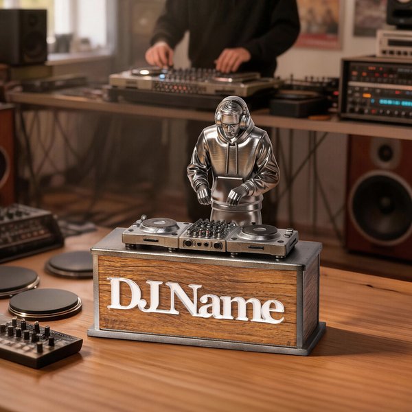 Figurita personalizada de DJ con tema musical Decoración de escritorio con nombre Regalo de cumpleaños para amigo amante de la música