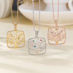 Personalized Dainty Family Tree Necklace with 1-8 Birthstones Exquisite Jewellery Mother's Day Birthday  Gift for Mom Grandma