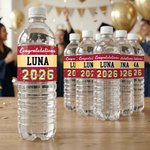 Personalized Congratulations Class of 2026 Water Bottle Label Sticker with Name and Year Set of 10 Graduation Party Gift for Graduates