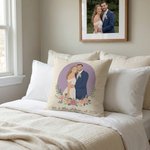 Personalizzato Multi-Color stile piatto foto di gruppo morbido cuscino di copertura con testo in basso Home Decor Regalo per la festa della mamma nonna