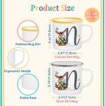 Personalisierte Osterhase 12 oz farbigen Rand Emaille-Becher mit Namen und Initialen täglichen Gebrauch Ostern Geschenk für Familie Kinder