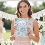 Personifierad Something Blue Vintage Floral A5 Anteckningsbok med namn datum och 200 linjerade sidor Bridal Shower Bröllopsgåva till bruden