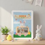 Personalized Easter-Themed Cute Bunny LED Mirror Photo Frame with Name Home Decor Easter Gift for Kids Teenagers