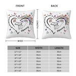 Personalized Heart Outline Hand-in-Hand Floral Soft Throw Pillow Cover with Name Home Decor Mother's Day Birthday Gift for Mom Pet Owner