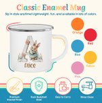 Tasse en émail 355 ml personnalisée avec initiale et nom - Cadeau d'anniversaire Pâques pour les enfants