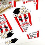 Etiquettes de Popcorn personnalisées avec nom Fête de remise des diplômes Favoris pour les diplômés Amis