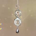 Personalised Pet Photo Gem Paw Print Sun Catcher with Engraved Name Urn Pendant Memorial Sympathy Gift for Dog Cat Pet Owners