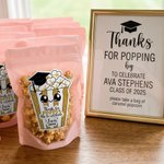 Etiquettes de Popcorn personnalisées avec nom Fête de remise des diplômes Favoris pour les diplômés Amis