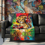 Plaid personnalisé Graffiti Animal Gamer avec nom Décoration d'intérieur Utilisation quotidienne Cadeau d'anniversaire pour Gamers Amis 2