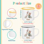 Tasse en émail 355 ml personnalisée avec initiale et nom - Cadeau d'anniversaire Pâques pour les enfants