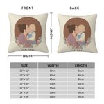 Personalizzato Multi-Color stile piatto foto di gruppo morbido cuscino di copertura con testo in basso Home Decor Regalo per la festa della mamma nonna