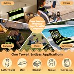 Personalized Firefighting Element Oversized Quick Dry Beach Towel with Name Beach Travel Essentials Father's Day Birthday Gift for Firefighter Dad