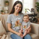 Personlig søt Highland Cow Our First Mother's Day 100% bomull T-skjorte Baby Bodysuit med navn Bursdag Morsdagsgave til babymor