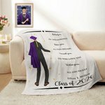 Personaje de Graduación Personalizado Mensaje Motivacional Manta Suave de Graduación con Año y Nombre Regalo de Graduación para Graduados