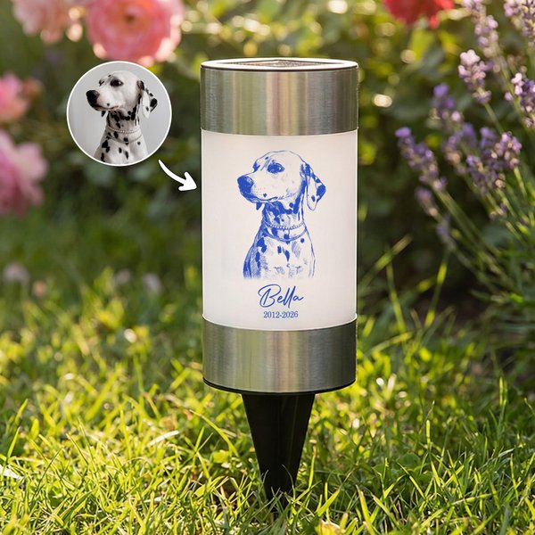 Personalisierte Hund Katze Haustier Foto wasserdicht Solar Garten Licht mit Namen Haustier Sympathie Memorial Geschenk für Tierliebhaber Besitzer