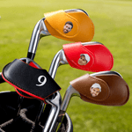 Gepersonaliseerde Multicolor gezicht foto PU lederen magnetische Golf Club Head Cover met nummer Golf Tools Verjaardag Game Day Gift voor Golfspeler Lover
