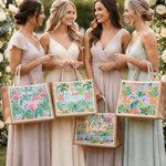 Personalisierte bunte Hand gezeichnete Palme große Kapazität Jute Tasche mit Namen und Text täglichen Gebrauch Geburtstag Geschenk für Schwester Freund