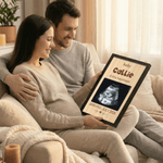 Henkilökohtainen vauva ultraääni valokuva puinen plaketti kehys merkki nimi päivämäärä teksti raskaus Reveal Baby Shower äitienpäivä lahja odottaville äidille