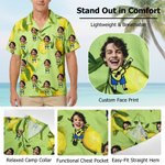 Personlig Hawaiian Style Lemon Theme Face Photo Soft Shirt Beach Party Vacation Födelsedagspresent för familj vänner resor älskare