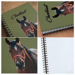 Personalised Multi-Colour Heart Hoof Pattern Horse Photo Notebook with Name Writing Use Anniversary Gift for Horse Lovers Writing Enthusiasts