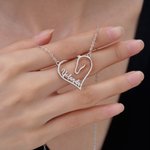 Collana personalizzata con cuore di cavallo con nome Compleanno Festa della Mamma Regalo per l'equitazione per la mamma amante dei cavalli