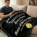 Personalisierte Graduierung Zertifikat Design Throw Decke mit Namen und Schulnamen Graduierung Geschenk für High School College Absolventen