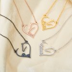 Collana personalizzata con cuore di cavallo con nome Compleanno Festa della Mamma Regalo per l'equitazione per la mamma amante dei cavalli